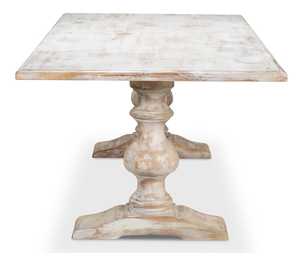 Sarreid Ltd - Lionisio Trestle Table,Disrupted White - R085-16 veiw 9
