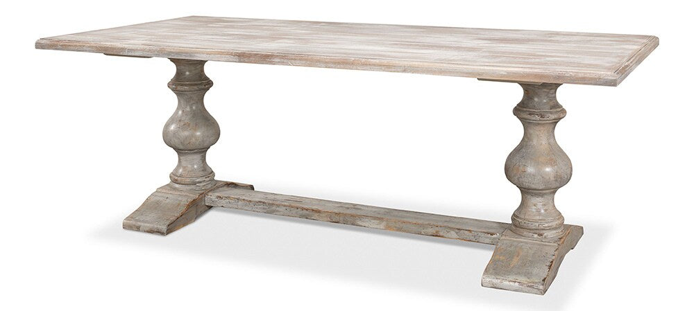 Sarreid Ltd - Lionisio Trestle Table, Grey Oak - R085-73 veiw 1