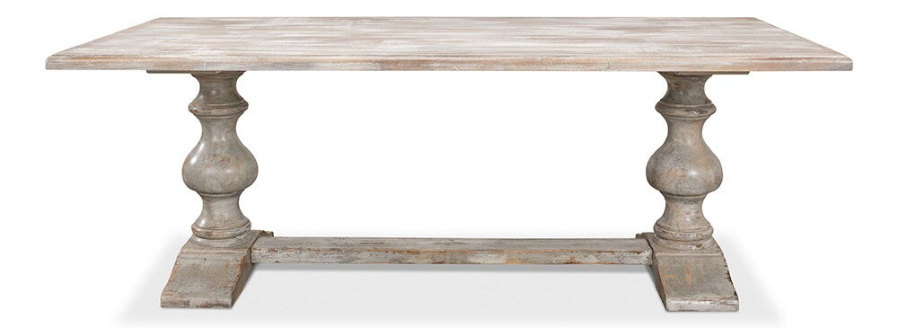 Sarreid Ltd - Lionisio Trestle Table, Grey Oak - R085-73 veiw 2
