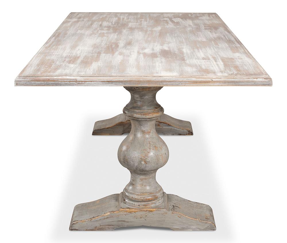 Sarreid Ltd - Lionisio Trestle Table, Grey Oak - R085-73 veiw 3