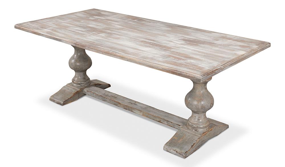 Sarreid Ltd - Lionisio Trestle Table, Grey Oak - R085-73 veiw 4