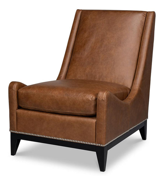 Sarreid Ltd - Brandy Accent Chair, Cuba Brown - 54089 veiw 1