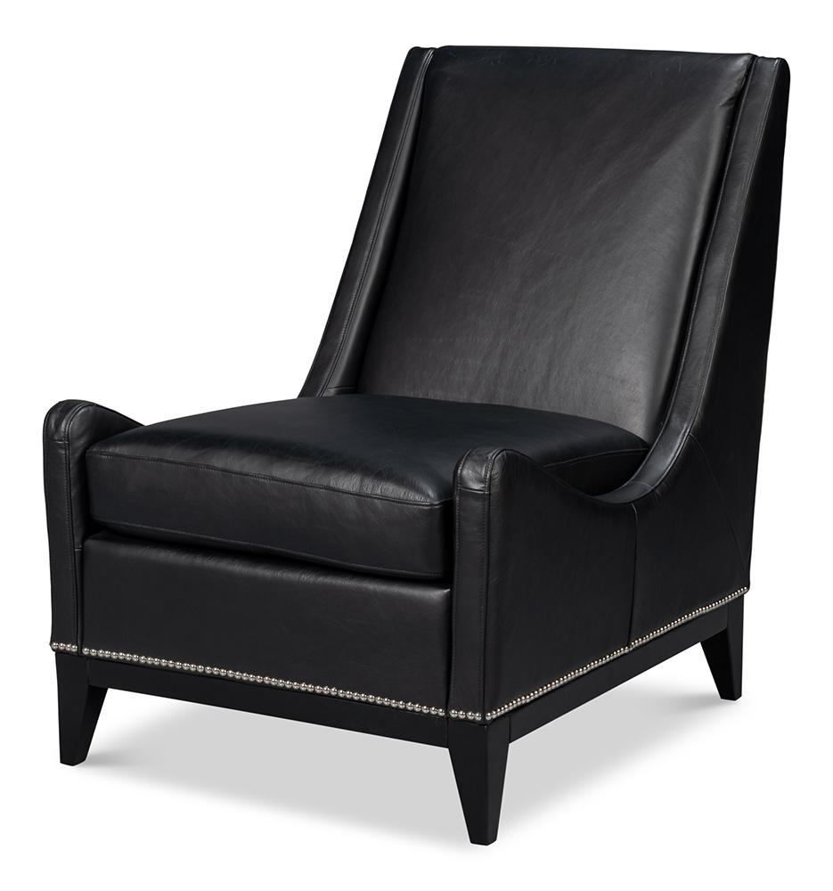 Sarreid Ltd - Brandy Accent Chair, Onyx Black - 54091 veiw 1