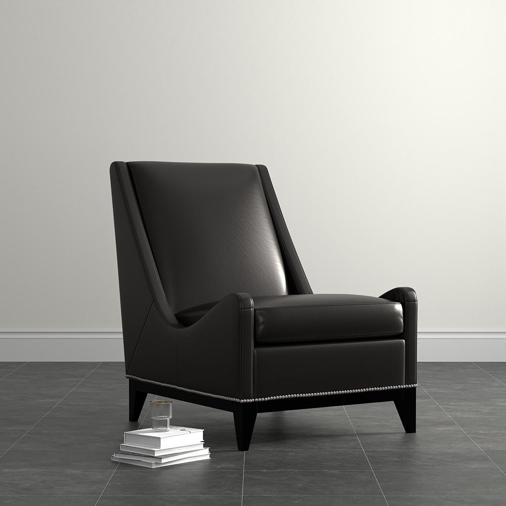 Sarreid Ltd - Brandy Accent Chair, Onyx Black - 54091 veiw 7