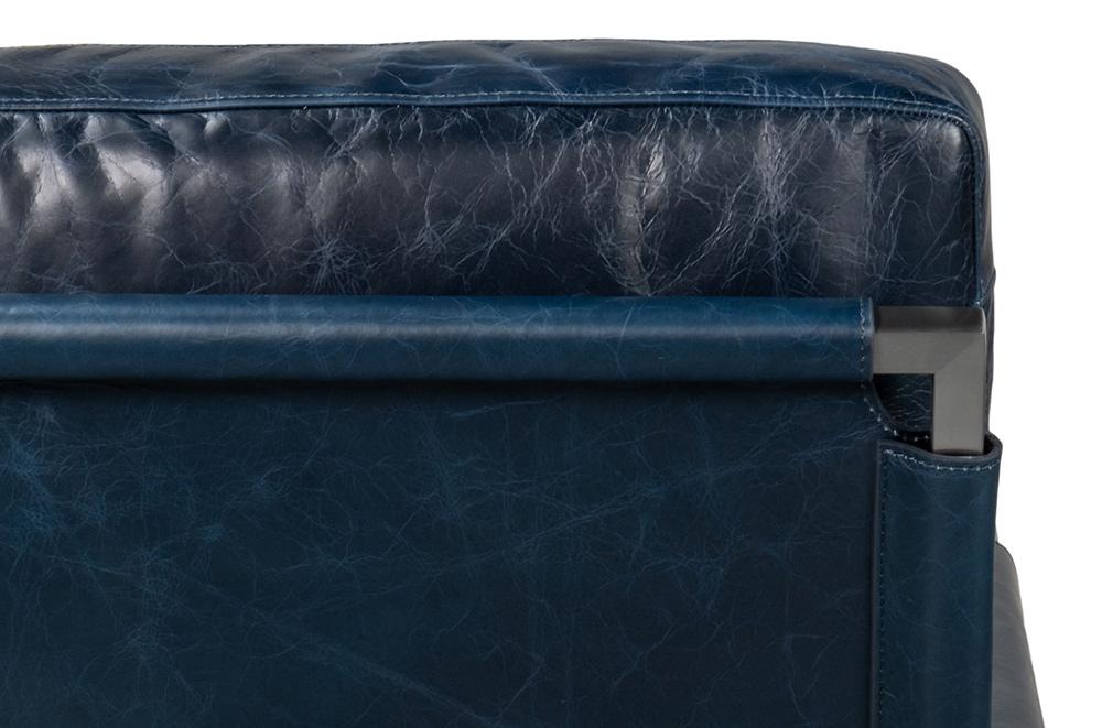 Sarreid Ltd - Edmonds Distilled Leather Chair,Blue - 54191 veiw 7