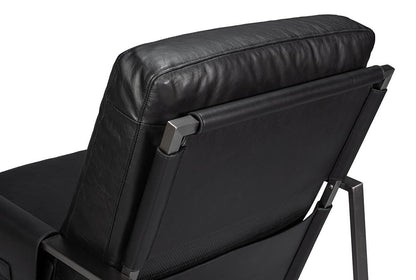 Sarreid Ltd - Edmonds Distilled Leather Chair,Onyx Black - 54062 veiw 7