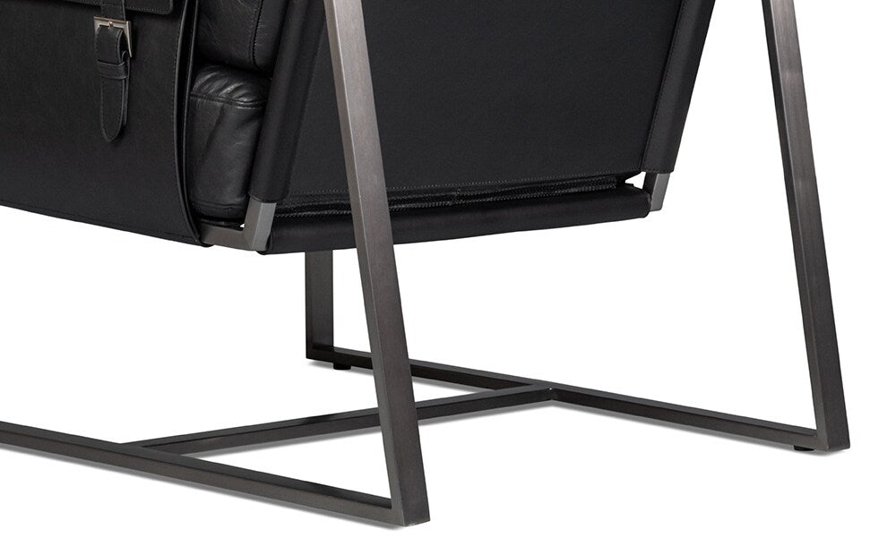 Sarreid Ltd - Edmonds Distilled Leather Chair,Onyx Black - 54062 veiw 11