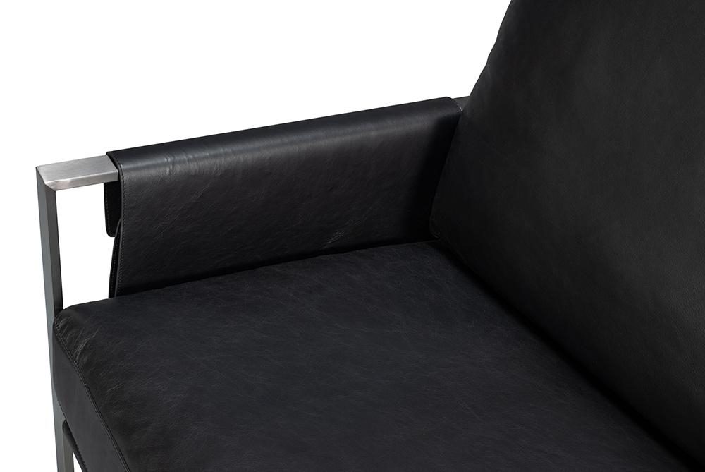 Sarreid Ltd - Edmonds Distilled Leather Chair,Onyx Black - 54062 veiw 12