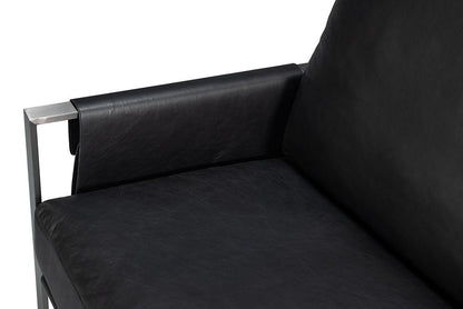 Sarreid Ltd - Edmonds Distilled Leather Chair,Onyx Black - 54062 veiw 12