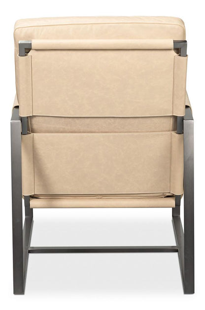 Sarreid Ltd - Edmonds Distilled Leather Chair,White - 54192 veiw 4