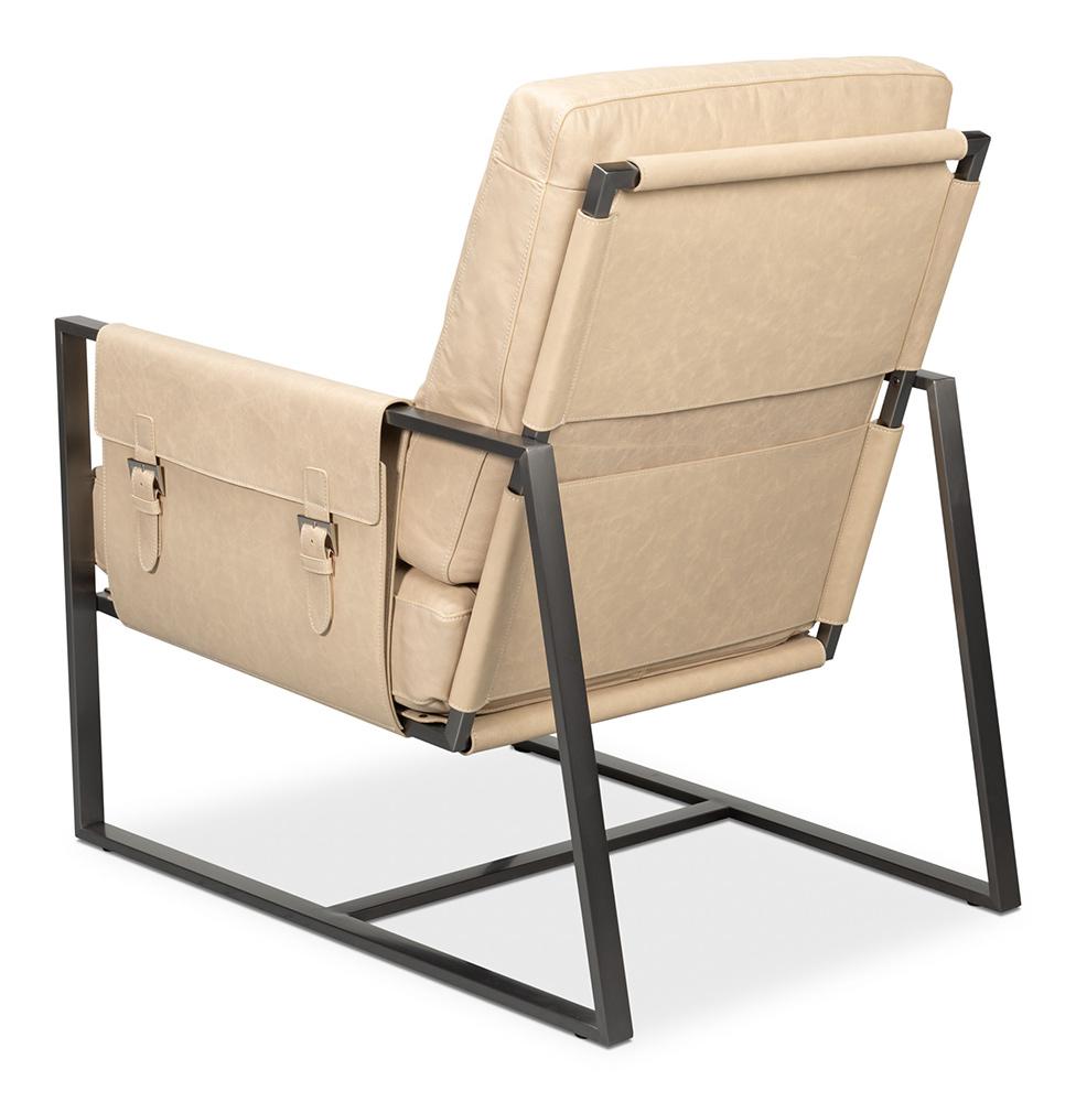 Sarreid Ltd - Edmonds Distilled Leather Chair,White - 54192 veiw 5