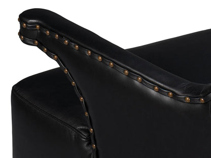 Sarreid Ltd - Drake Distilled Leather Chair, Black - 54100 veiw 12