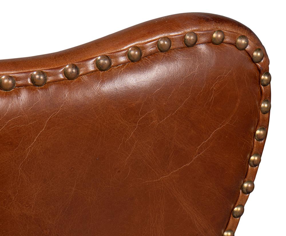 Sarreid Ltd - Drake Distilled Leather Chair - Brown - 53906 veiw 10