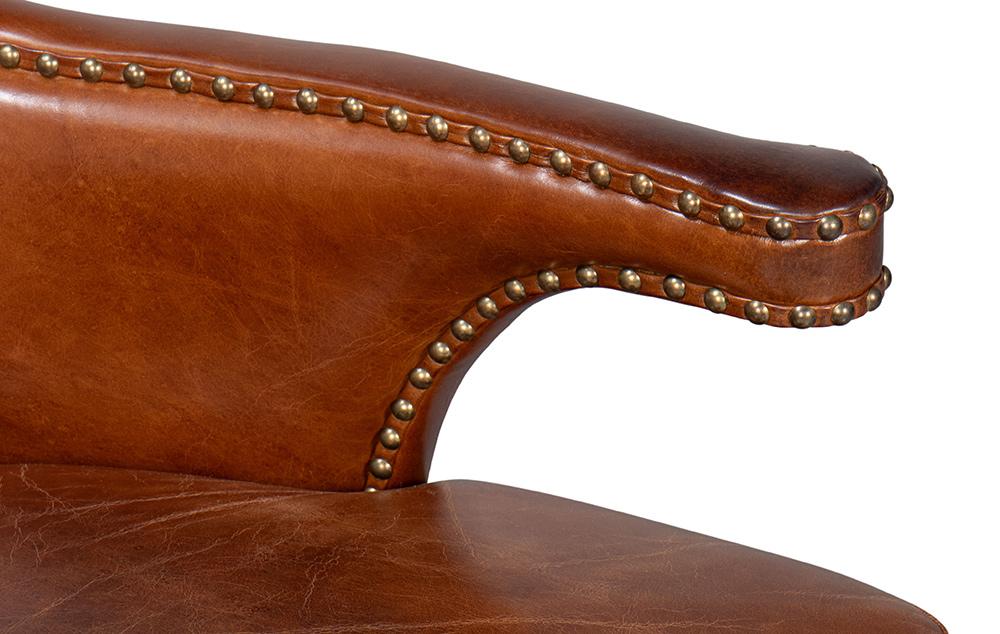 Sarreid Ltd - Drake Distilled Leather Chair - Brown - 53906 veiw 11