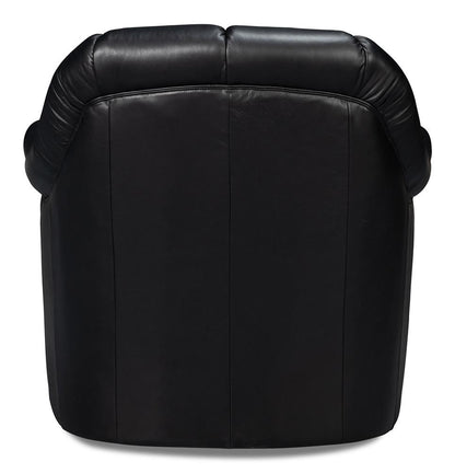Sarreid Ltd - Scoth Swivel Chair In Distilled Lthr,Black - 54094 veiw 4
