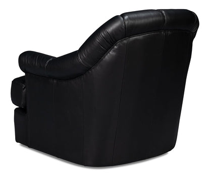 Sarreid Ltd - Scoth Swivel Chair In Distilled Lthr,Black - 54094 veiw 5