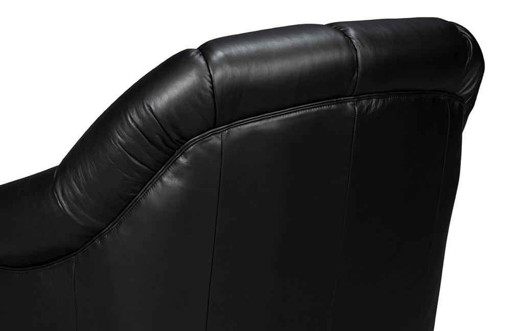 Sarreid Ltd - Scoth Swivel Chair In Distilled Lthr,Black - 54094 veiw 9