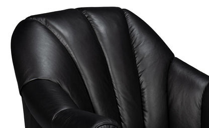 Sarreid Ltd - Scoth Swivel Chair In Distilled Lthr,Black - 54094 veiw 10
