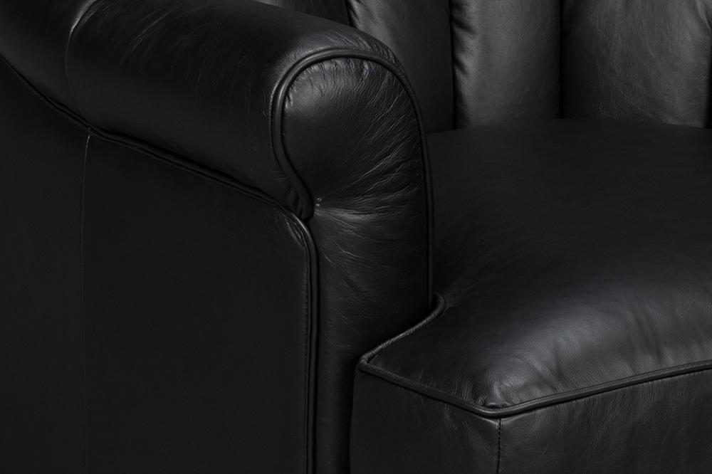 Sarreid Ltd - Scoth Swivel Chair In Distilled Lthr,Black - 54094 veiw 11