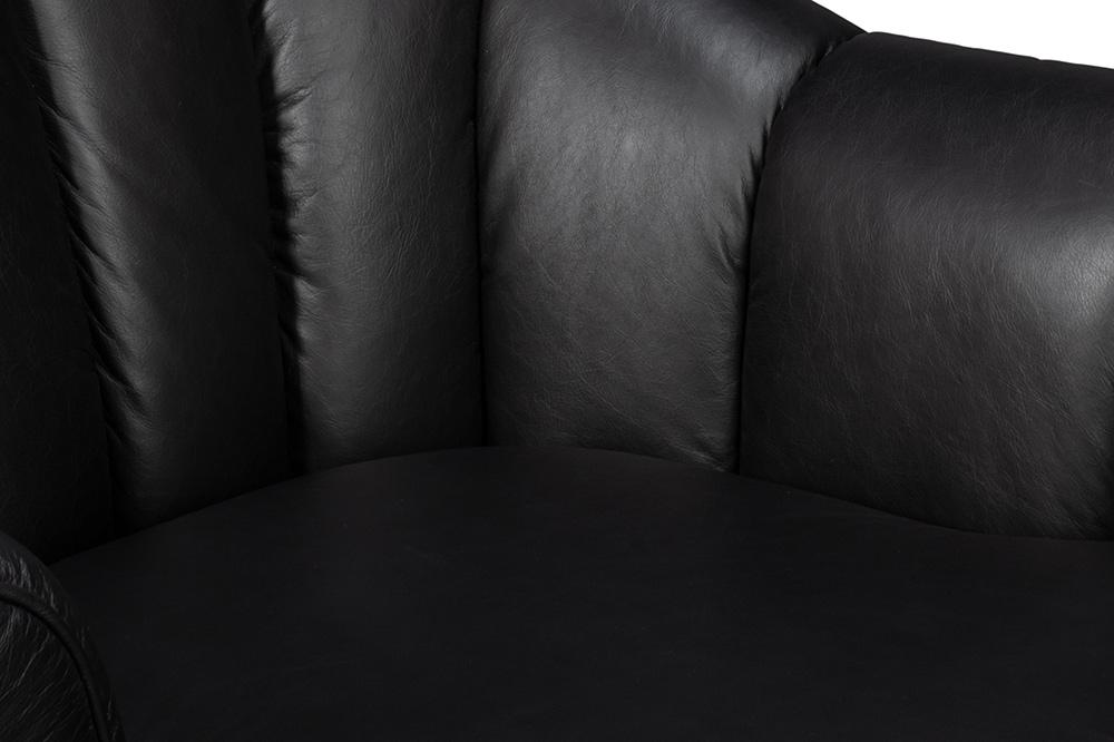 Sarreid Ltd - Scoth Swivel Chair In Distilled Lthr,Black - 54094 veiw 12
