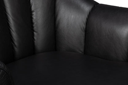 Sarreid Ltd - Scoth Swivel Chair In Distilled Lthr,Black - 54094 veiw 12