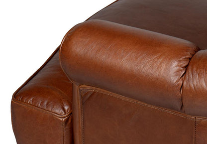 Sarreid Ltd - Scoth Swivel Chair In Distilled Leather - Brown - 53895 veiw 12