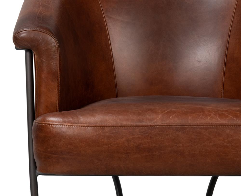 Sarreid Ltd - Nagel Distilled Leather Chair,Brown - 54187 veiw 9