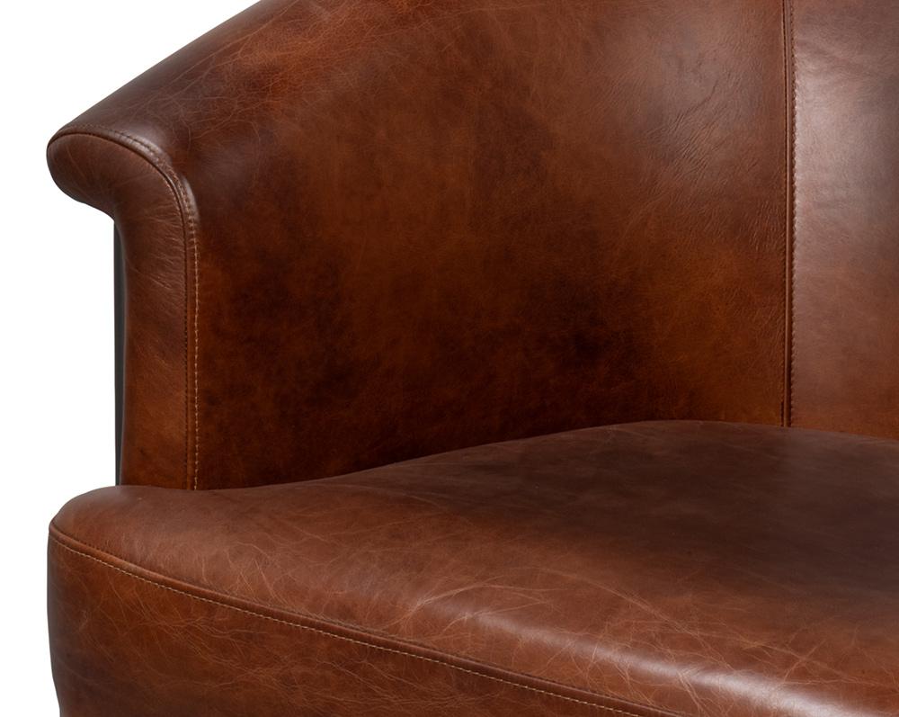 Sarreid Ltd - Nagel Distilled Leather Chair,Brown - 54187 veiw 11