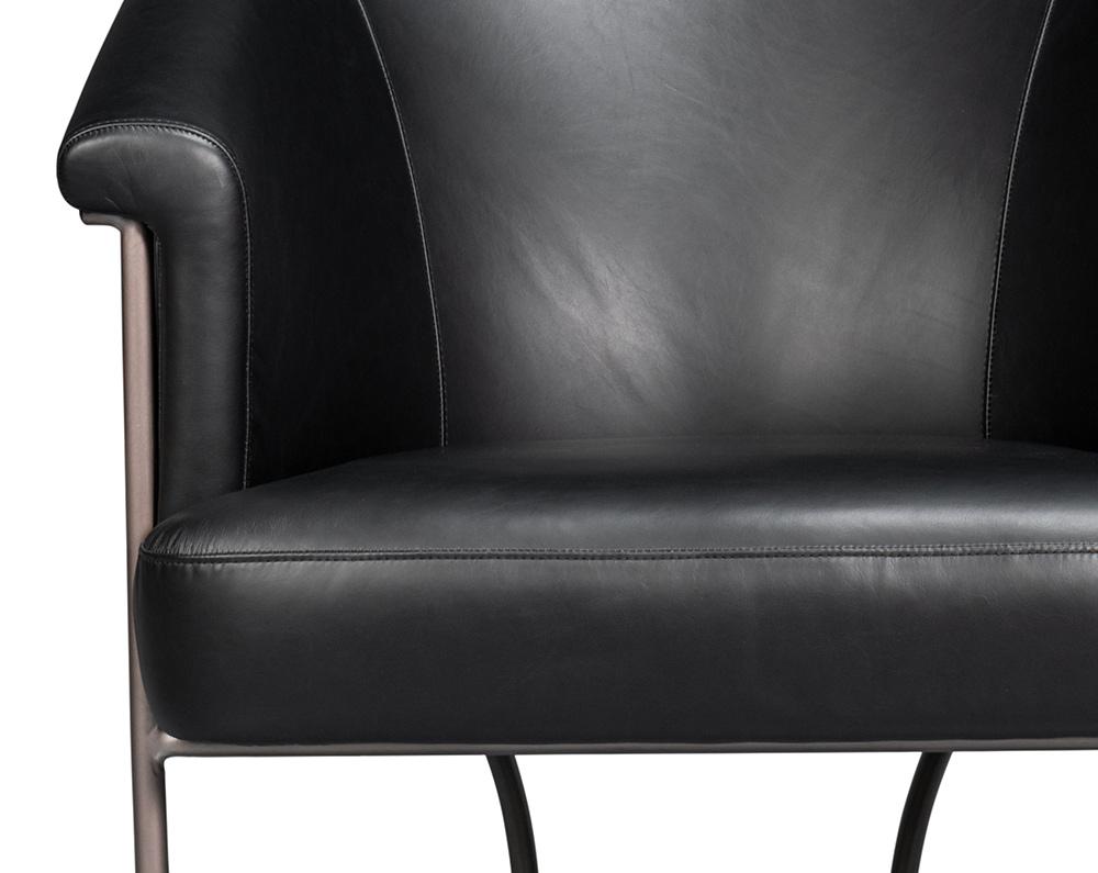 Sarreid Ltd - Nagel Distilled Leather Chair,Onyx Black - 54058 veiw 6