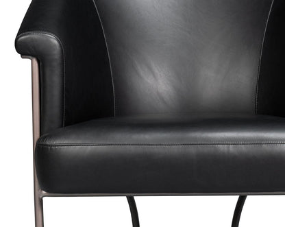 Sarreid Ltd - Nagel Distilled Leather Chair,Onyx Black - 54058 veiw 6