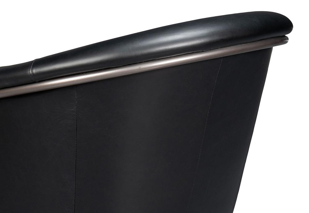 Sarreid Ltd - Nagel Distilled Leather Chair,Onyx Black - 54058 veiw 7