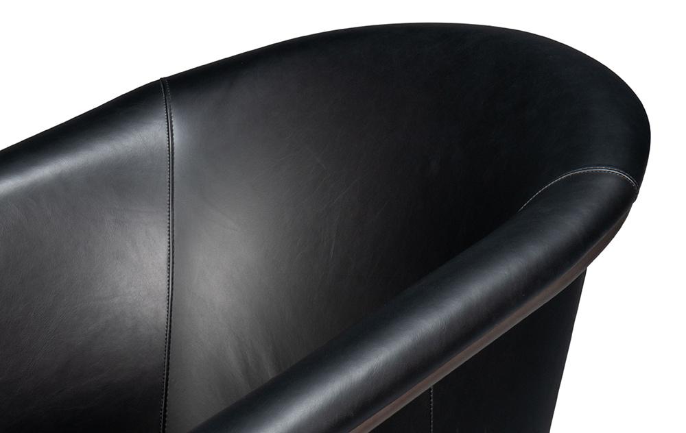 Sarreid Ltd - Nagel Distilled Leather Chair,Onyx Black - 54058 veiw 8
