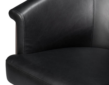 Sarreid Ltd - Nagel Distilled Leather Chair,Onyx Black - 54058 veiw 9