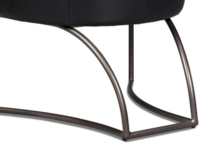 Sarreid Ltd - Nagel Distilled Leather Chair,Onyx Black - 54058 veiw 10