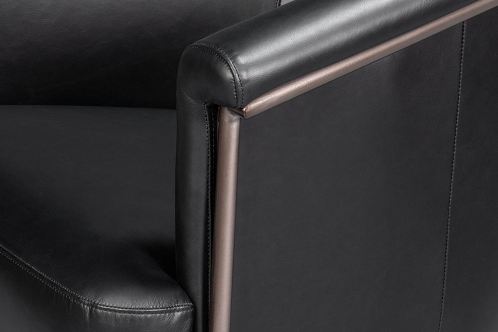 Sarreid Ltd - Nagel Distilled Leather Chair,Onyx Black - 54058 veiw 11