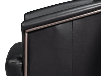 Sarreid Ltd - Nagel Distilled Leather Chair,Onyx Black - 54058 veiw 12