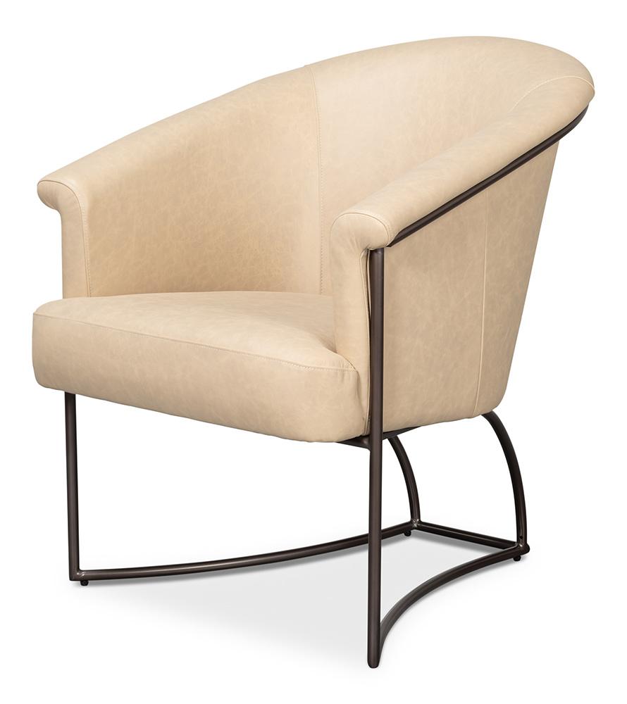 Sarreid Ltd - Nagel Distilled Leather Chair,White - 54188 veiw 1