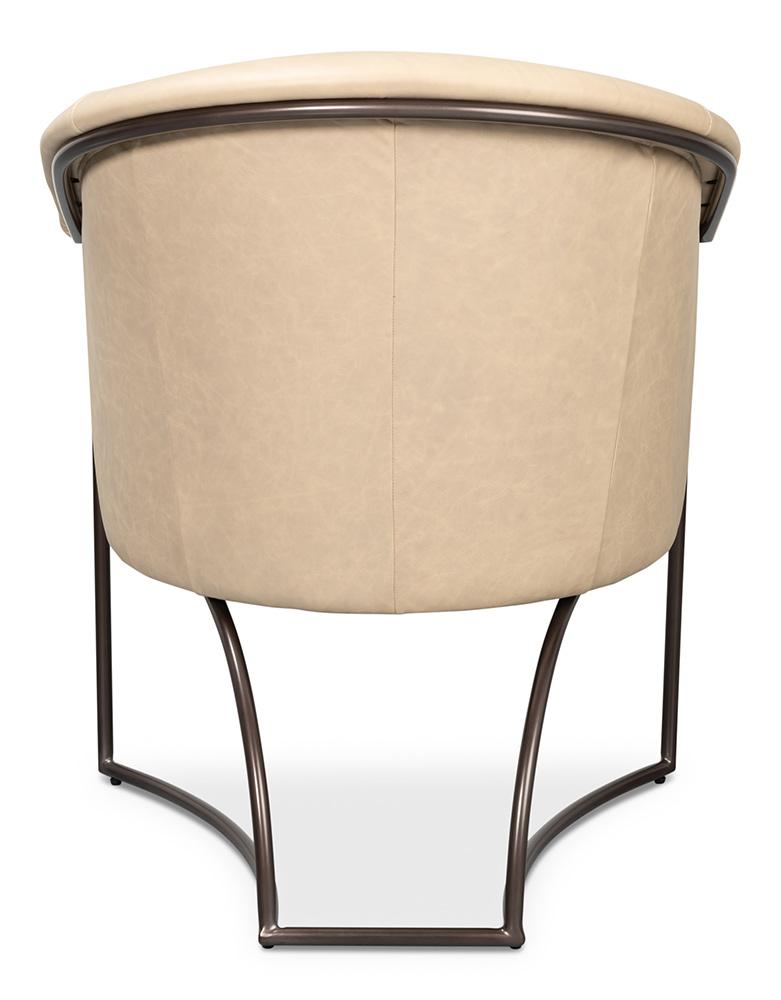 Sarreid Ltd - Nagel Distilled Leather Chair,White - 54188 veiw 4