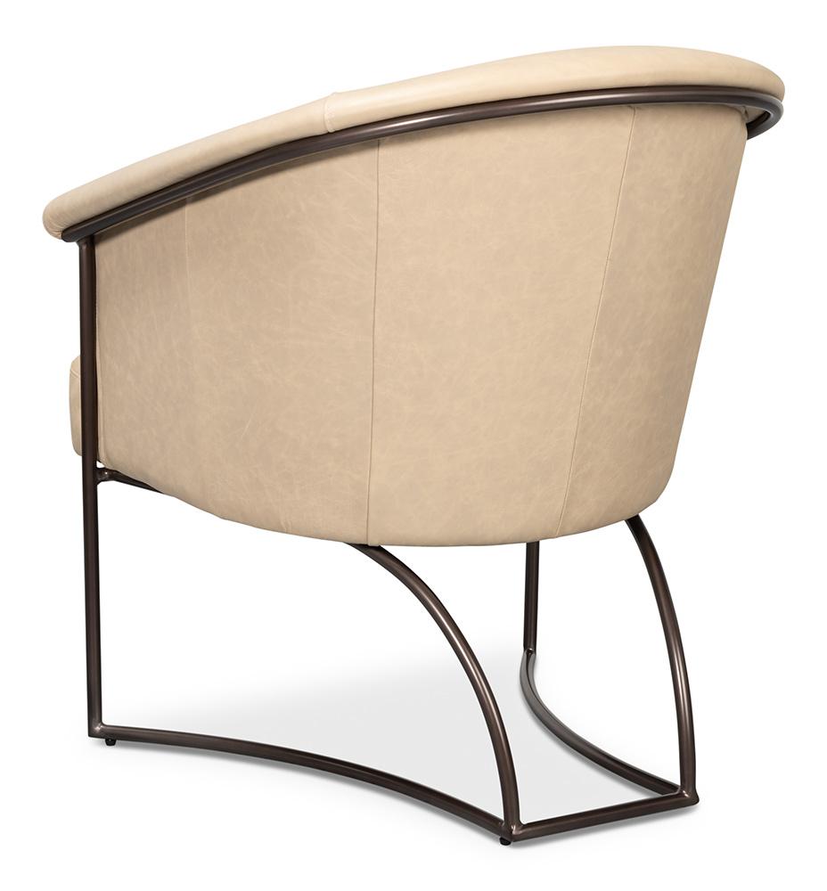 Sarreid Ltd - Nagel Distilled Leather Chair,White - 54188 veiw 5