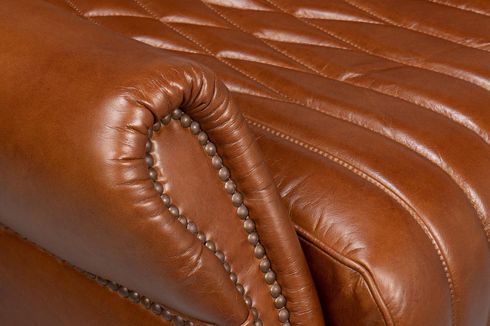 Sarreid Ltd - Bugatti Leather Swivel Chair, Cuba Brown - 54110 veiw 6