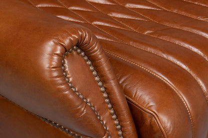 Sarreid Ltd - Bugatti Leather Swivel Chair, Cuba Brown - 54110 veiw 6
