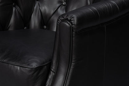 Sarreid Ltd - Coolidge Leather Swivel Chair, Black - 54116 veiw 11
