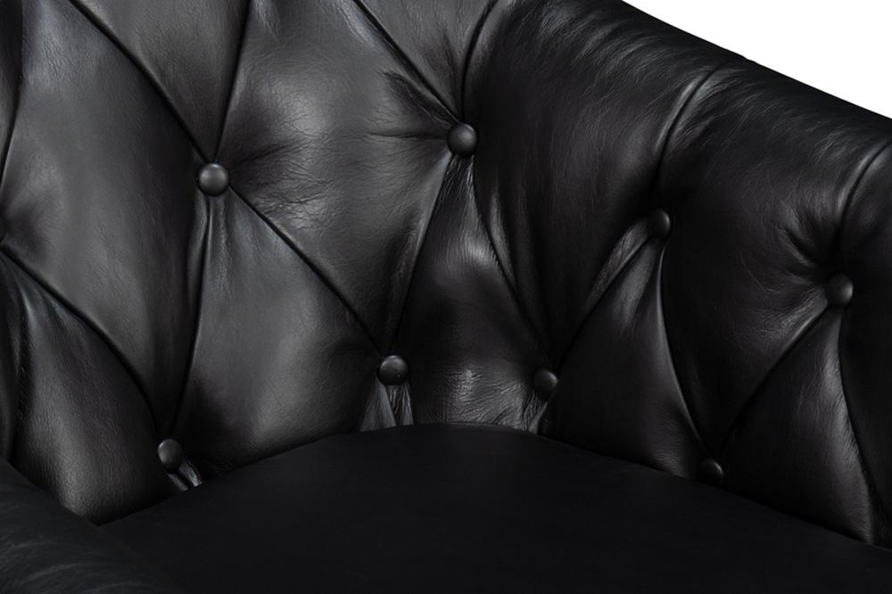 Sarreid Ltd - Coolidge Leather Swivel Chair, Black - 54116 veiw 12