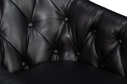 Sarreid Ltd - Coolidge Leather Swivel Chair, Black - 54116 veiw 12