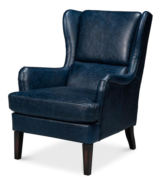 Sarreid Ltd - Elite Wing Lounge Chair, Chateau Blue - 54121 veiw 1