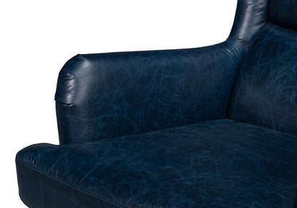 Sarreid Ltd - Elite Wing Lounge Chair, Chateau Blue - 54121 veiw 6