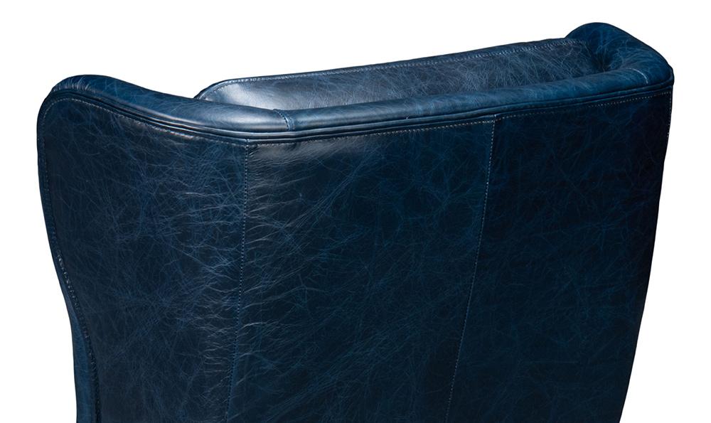 Sarreid Ltd - Elite Wing Lounge Chair, Chateau Blue - 54121 veiw 9