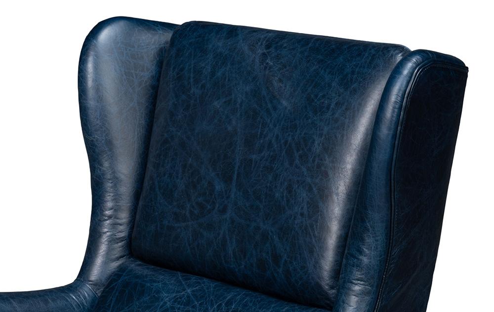 Sarreid Ltd - Elite Wing Lounge Chair, Chateau Blue - 54121 veiw 10