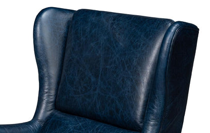 Sarreid Ltd - Elite Wing Lounge Chair, Chateau Blue - 54121 veiw 10