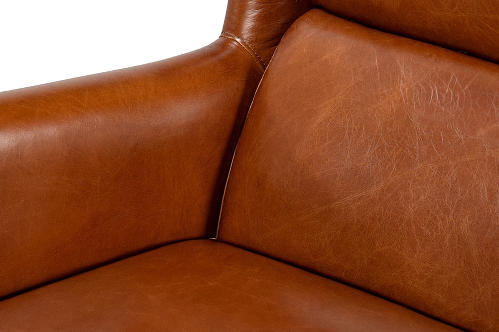 Sarreid Ltd - Elite Wing Lounge Chair, Vintage Havana - 40801 veiw 6